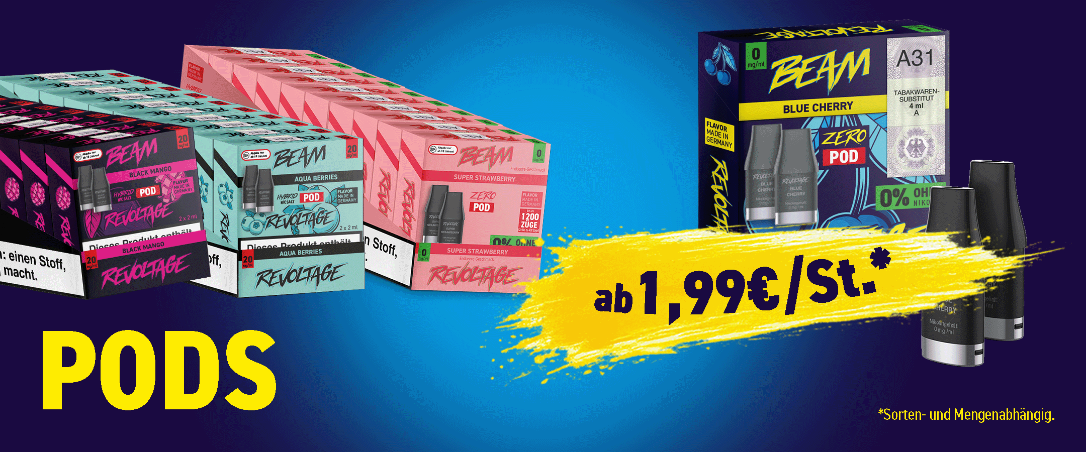 Person with round sunglasses in purple smoke, revoltage.rocks homepage banner